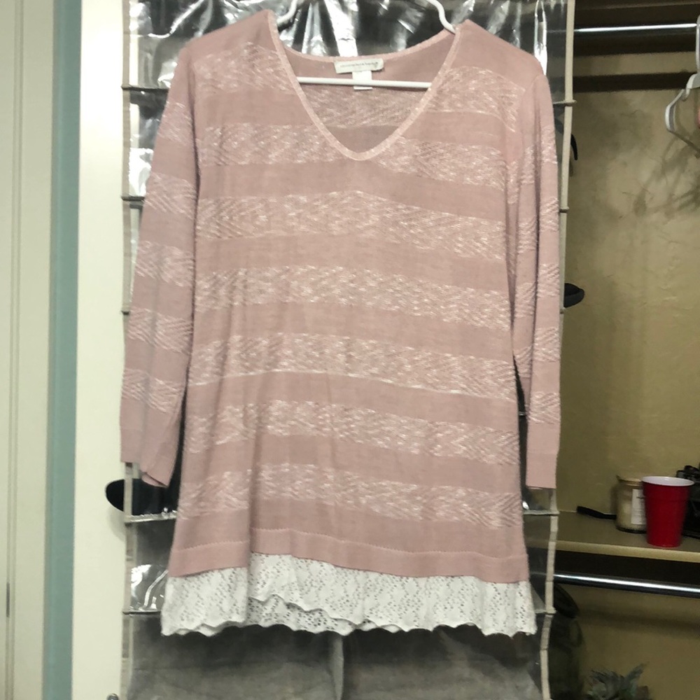 Blush accented sweater